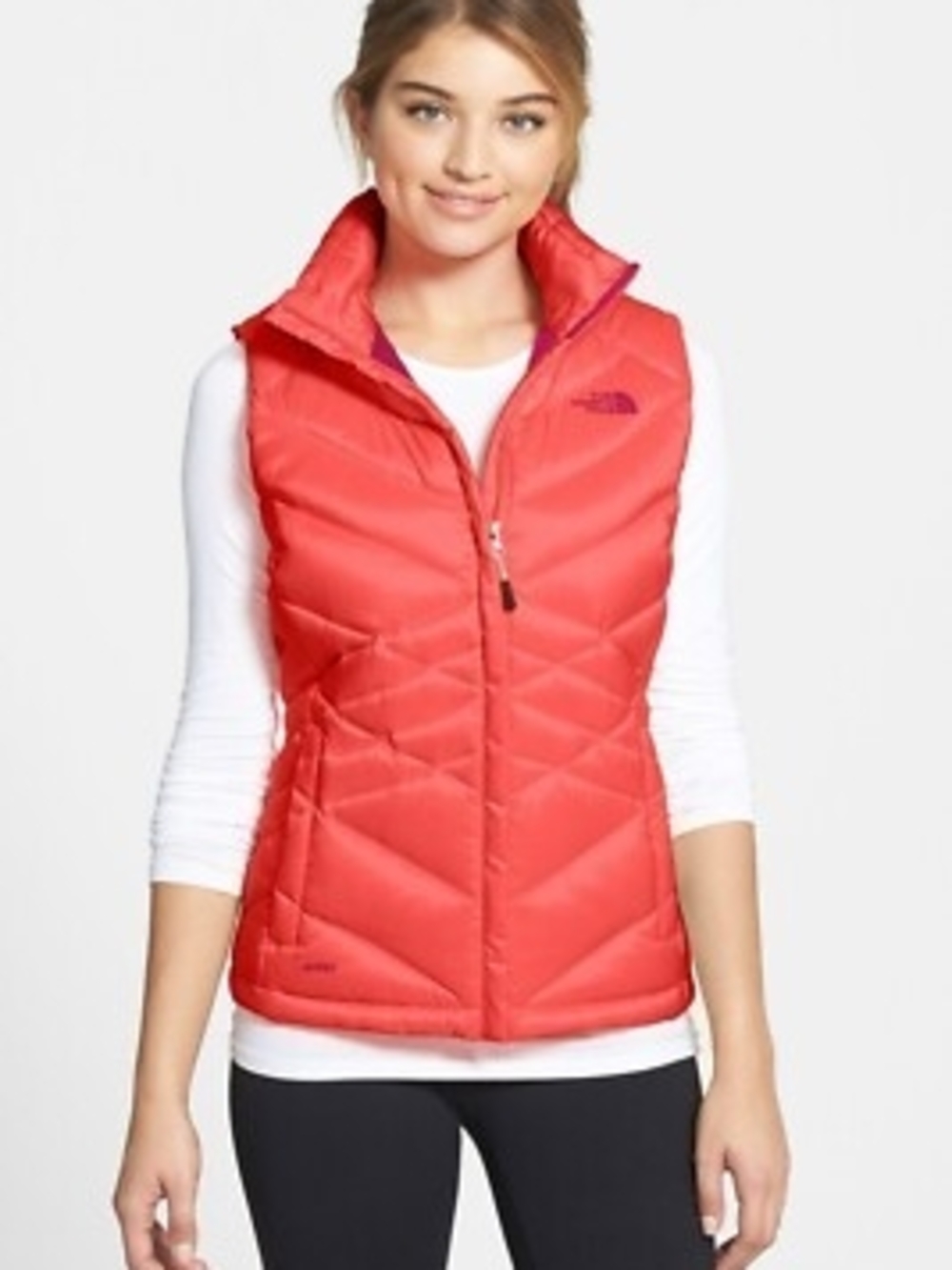 The North Face Women’s Aconcagua Goose-Down Insulated Vest In Spiced Coral M